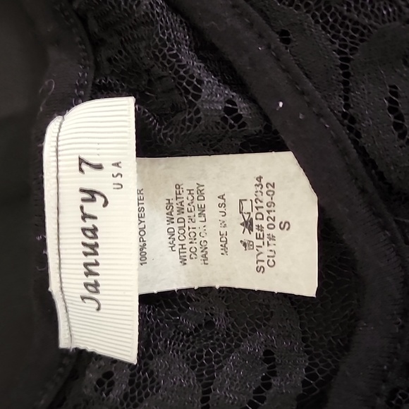 JANUARY 7 Lolita Black Lace High Low Dress S Goth Punk Rave Nylon Corset Y2K - Picture 13 of 16